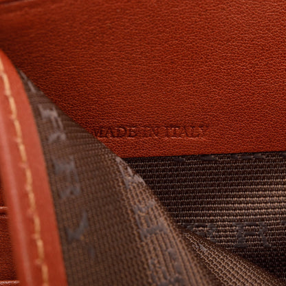 Burberry Brown Croc Embossed Slim Bifold Wallet