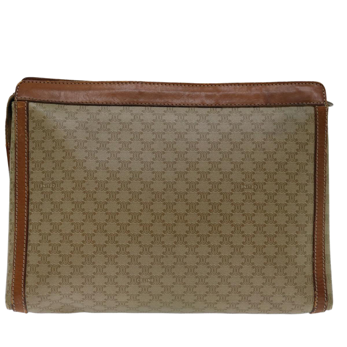 Luxury CELINE Macadam Canvas Clutch Bag Beige  68510