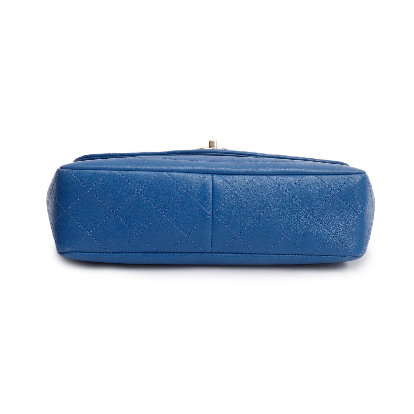 Chanel Blue Quilted Goatskin Coco Curve Flap Messenger Bag