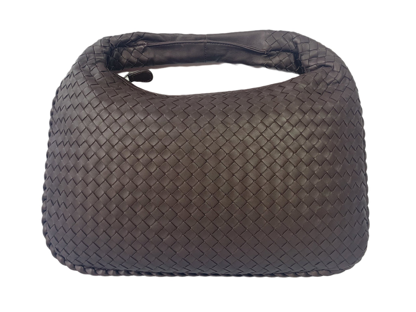Bottega Veneta Intrecciato Hobo Bag Medium Chocolate Brown Lambskin leather