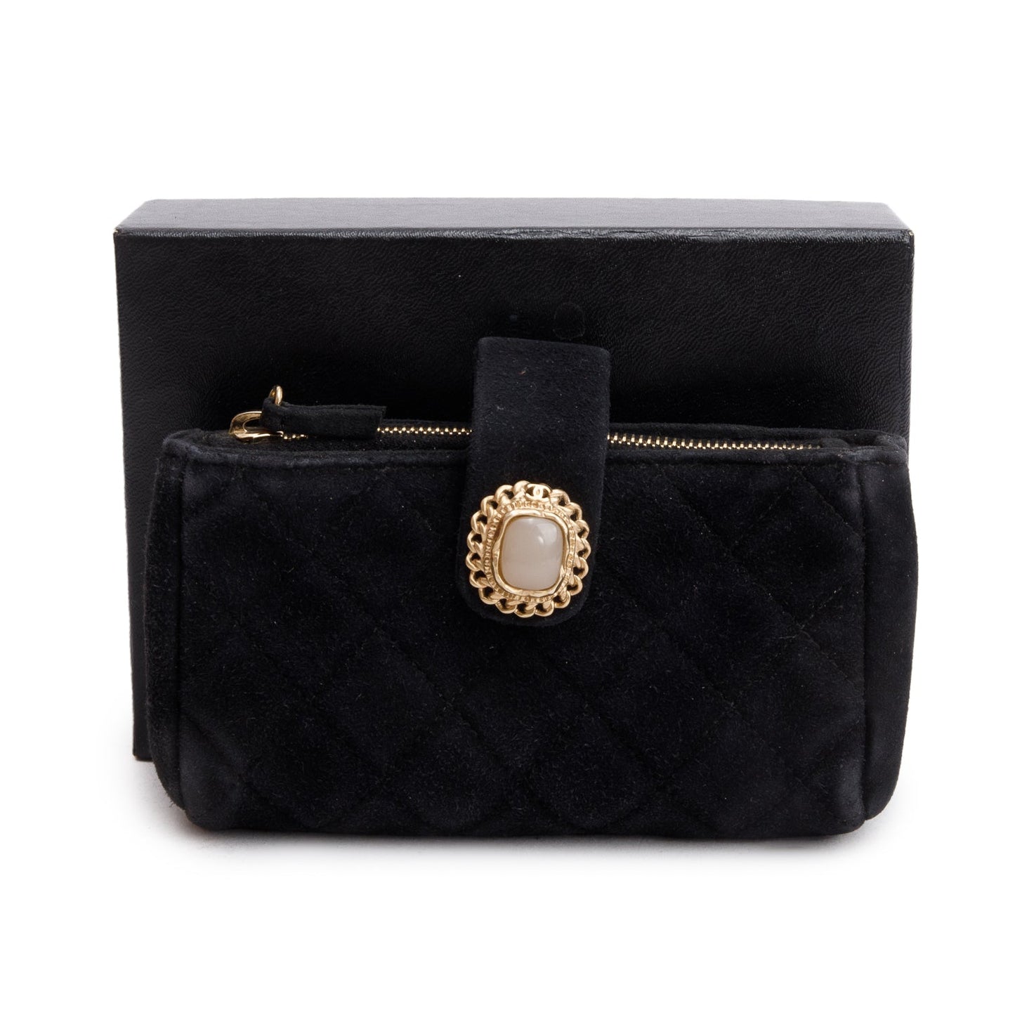 Chanel Black Velvet O-Phone Holder Pouch