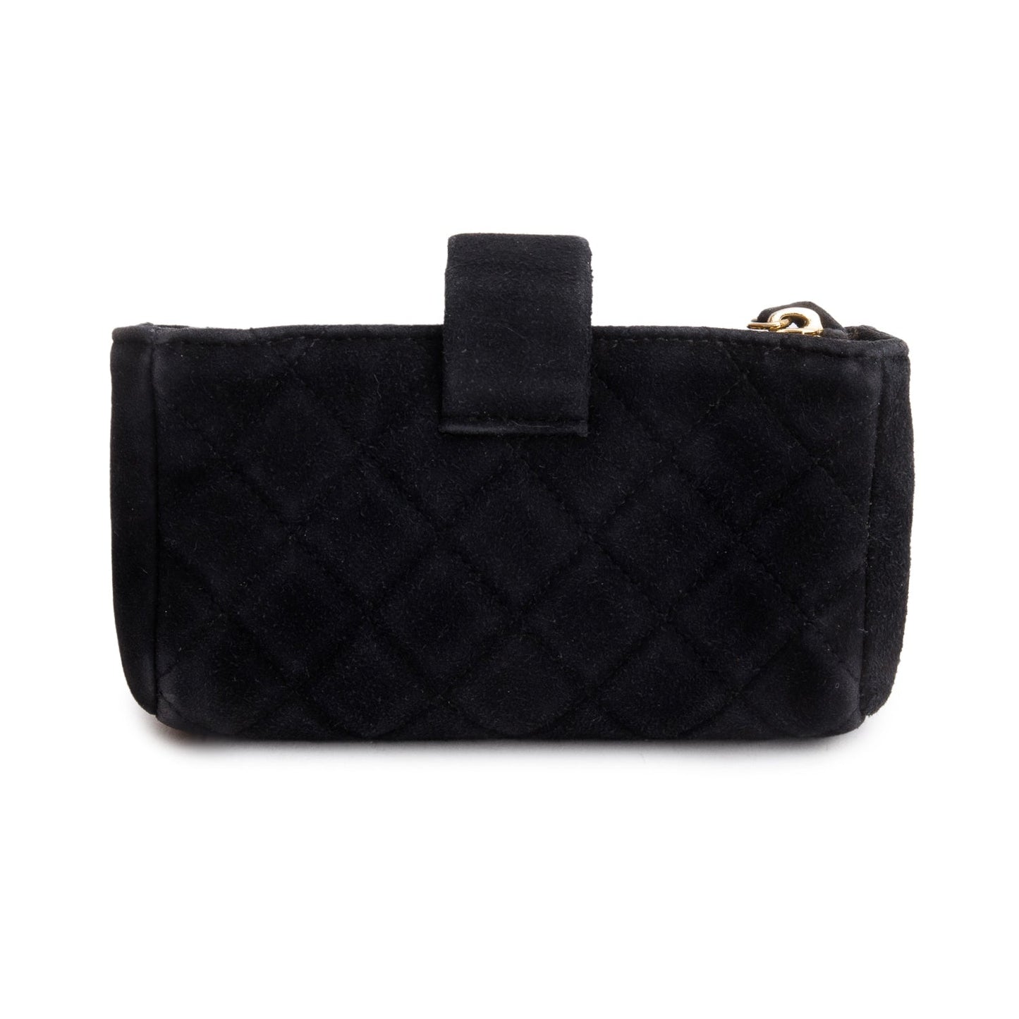 Chanel Black Velvet O-Phone Holder Pouch