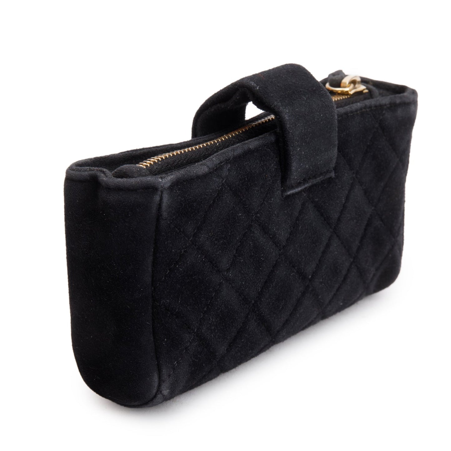 Chanel Black Velvet O-Phone Holder Pouch