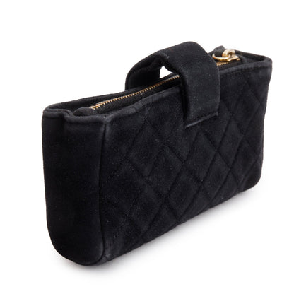 Chanel Black Velvet O-Phone Holder Pouch