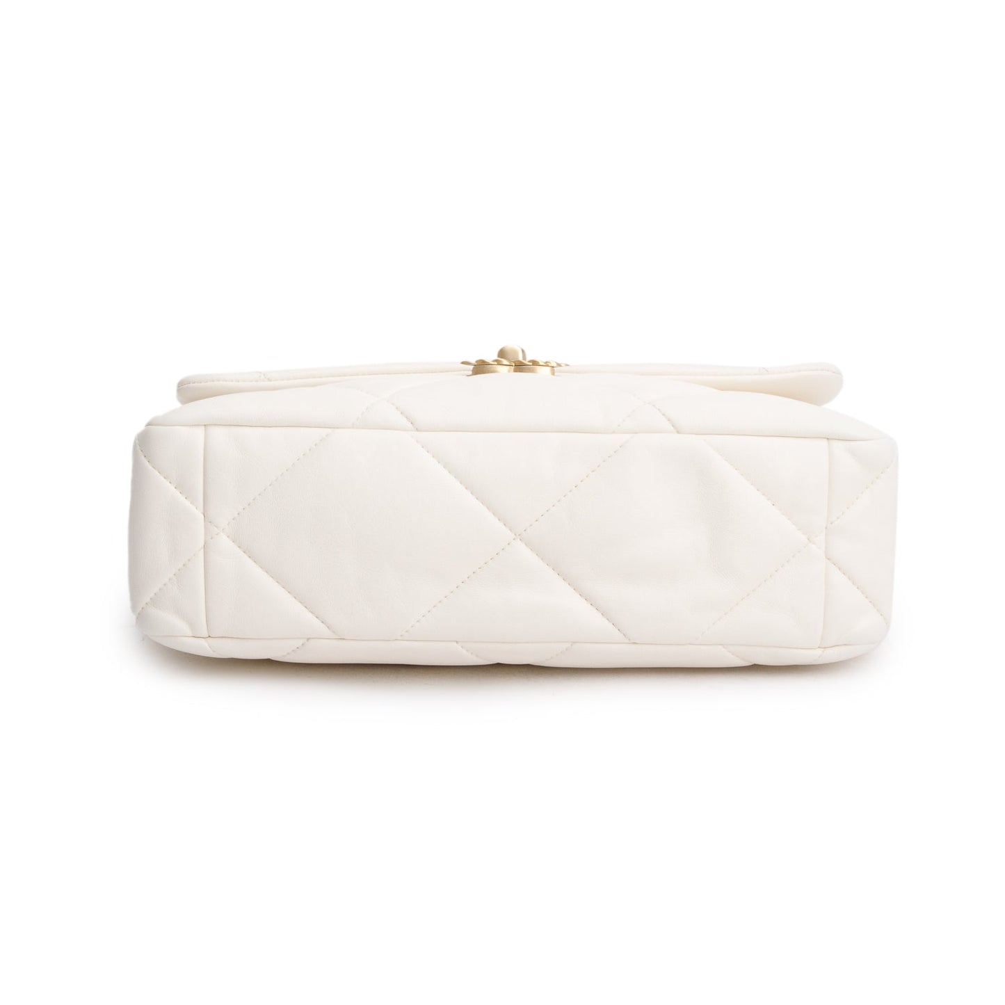 Chanel 2020 White Lambskin Leather Medium 19 Flap Bag
