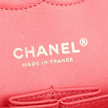 Chanel 2020 Pink Tweed Quilted Medium Double Flap Bag