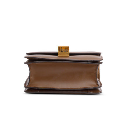 Celine Brown Smooth Calfskin Small Classic Box Flap Bag