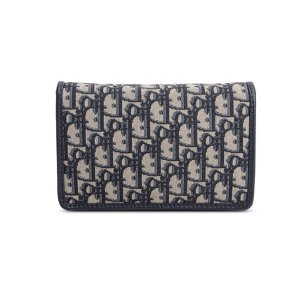 Christian Dior Blue Oblique Dioraddict Wallet on Chain Clutch