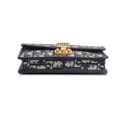 Christian Dior Blue Oblique Dioraddict Wallet on Chain Clutch