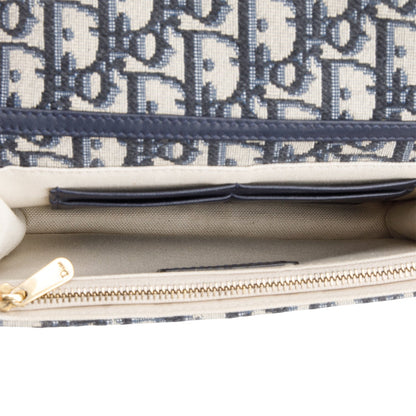 Christian Dior Blue Oblique Dioraddict Wallet on Chain Clutch