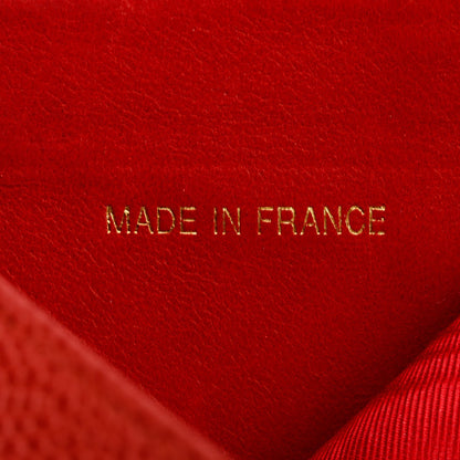 Chanel Red Caviar Timeless CC Compact French Wallet