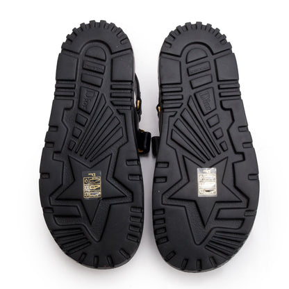 Christian Dior Black Lambskin Dioract 10mm Sandals, Size 39
