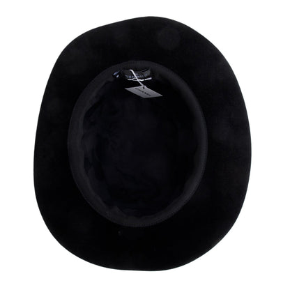 Chanel Black Suede Wide Brim Hat, Size M