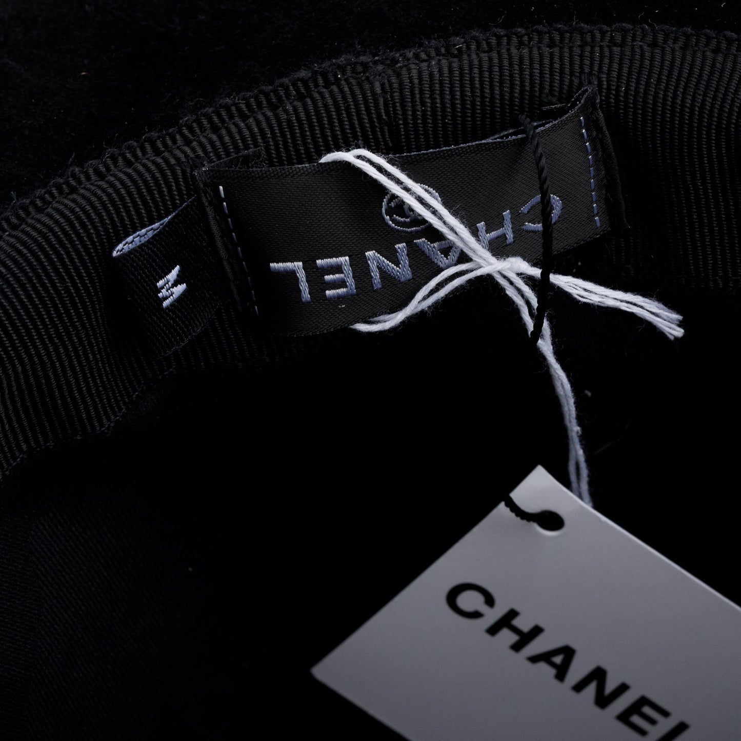 Chanel Black Suede Wide Brim Hat, Size M