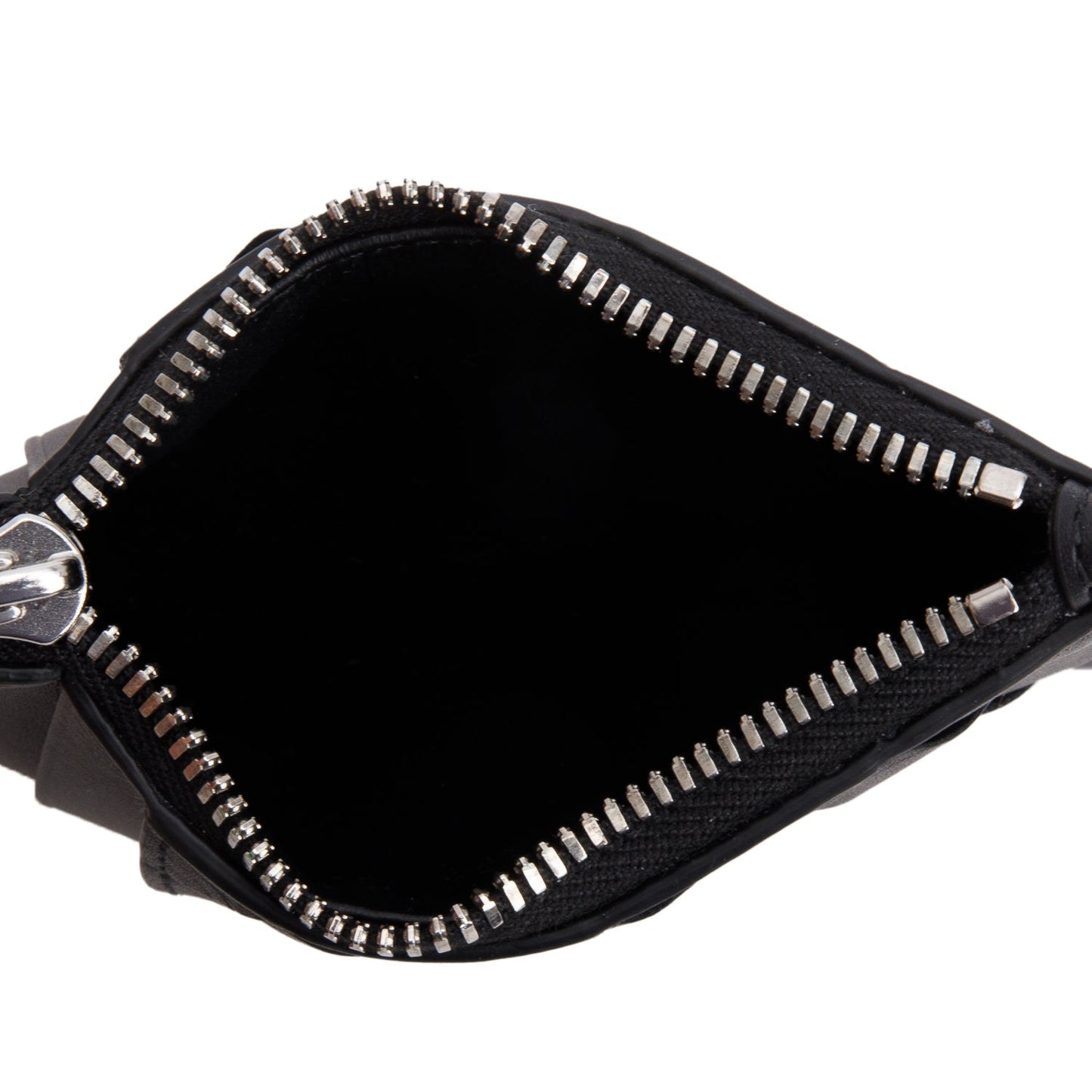 Bottega Veneta Black Nappa Intrecciato Zip Card Holder