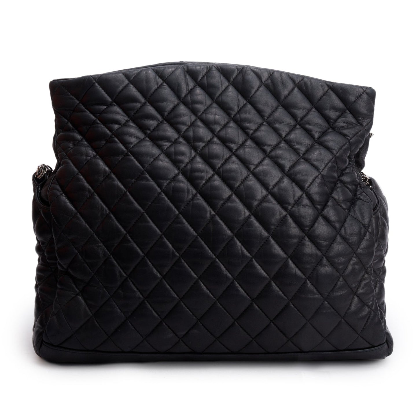 Chanel Black Lambskin Quilted Large Paris Moscou Red Square Hobo