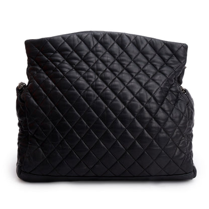 Chanel Black Lambskin Quilted Large Paris Moscou Red Square Hobo