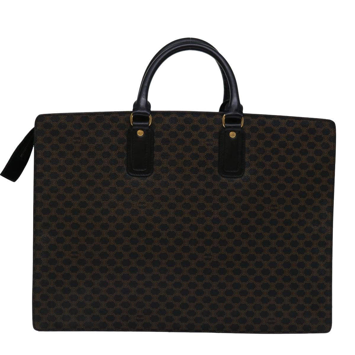 Luxury CELINE Macadam Canvas Tote Bag PVC Leather Black  68685