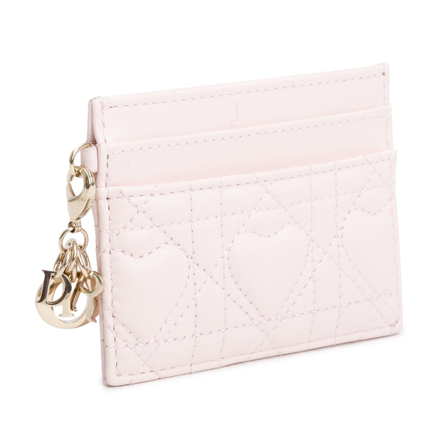 Christian Dior 2025 Pink Cannage Lambskin Lucky Lady Dior Freesia Card Holder