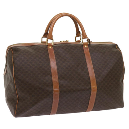 Luxury CELINE Macadam Canvas Boston Bag PVC Brown  68690