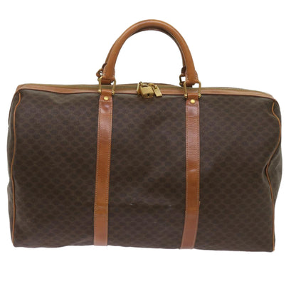 Luxury CELINE Macadam Canvas Boston Bag PVC Brown  68690