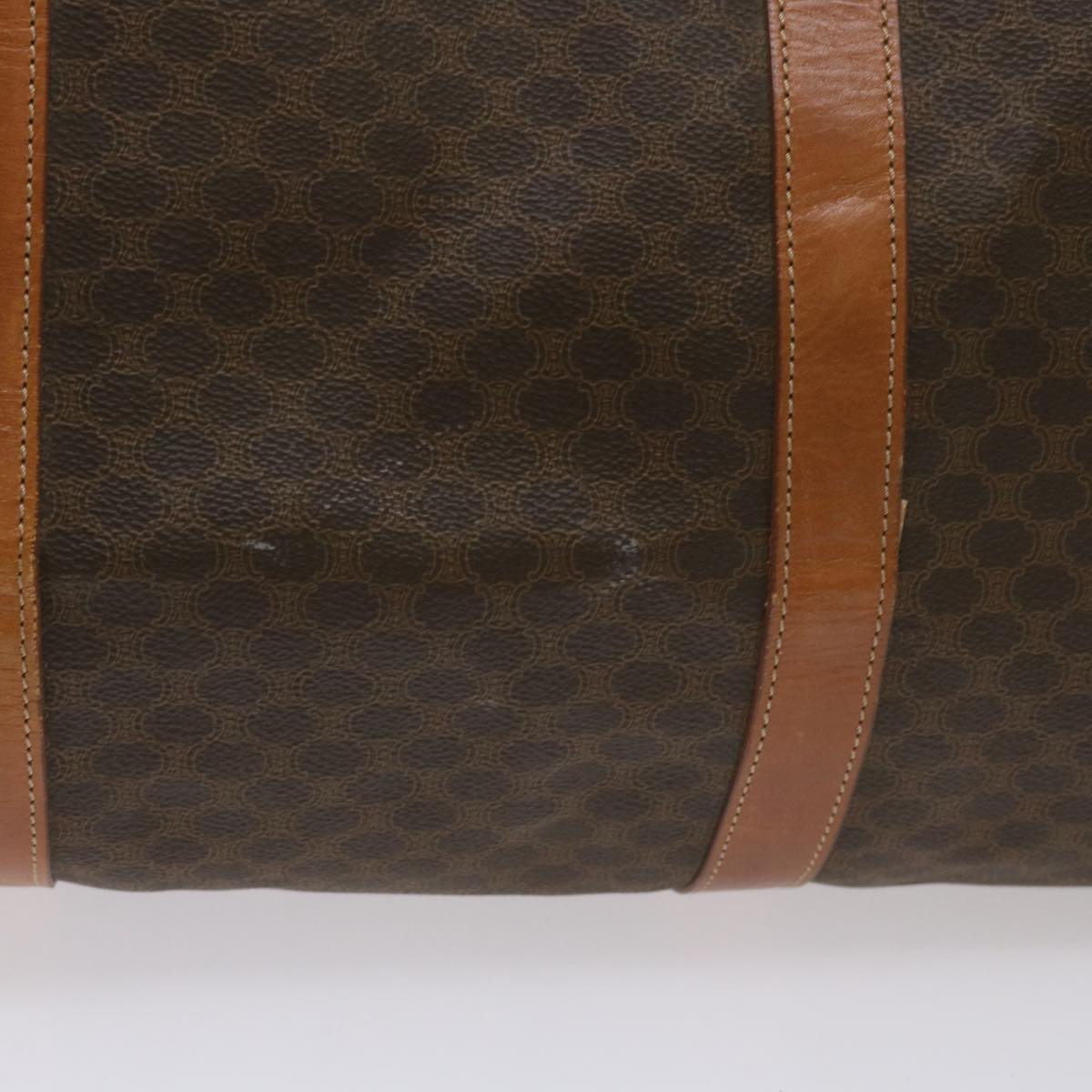 Luxury CELINE Macadam Canvas Boston Bag PVC Brown  68690