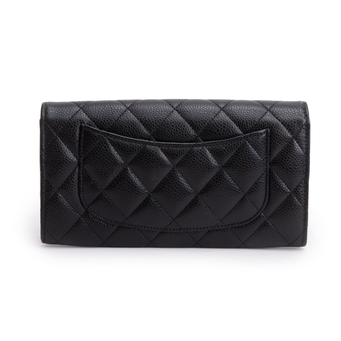 Chanel Black Caviar Leather Classic Long Flap Wallet