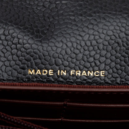 Chanel Black Caviar Leather Classic Long Flap Wallet