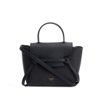 Celine 2023 Black Grained Calfskin Pico Belt Bag