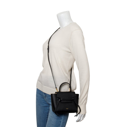 Celine 2023 Black Grained Calfskin Pico Belt Bag