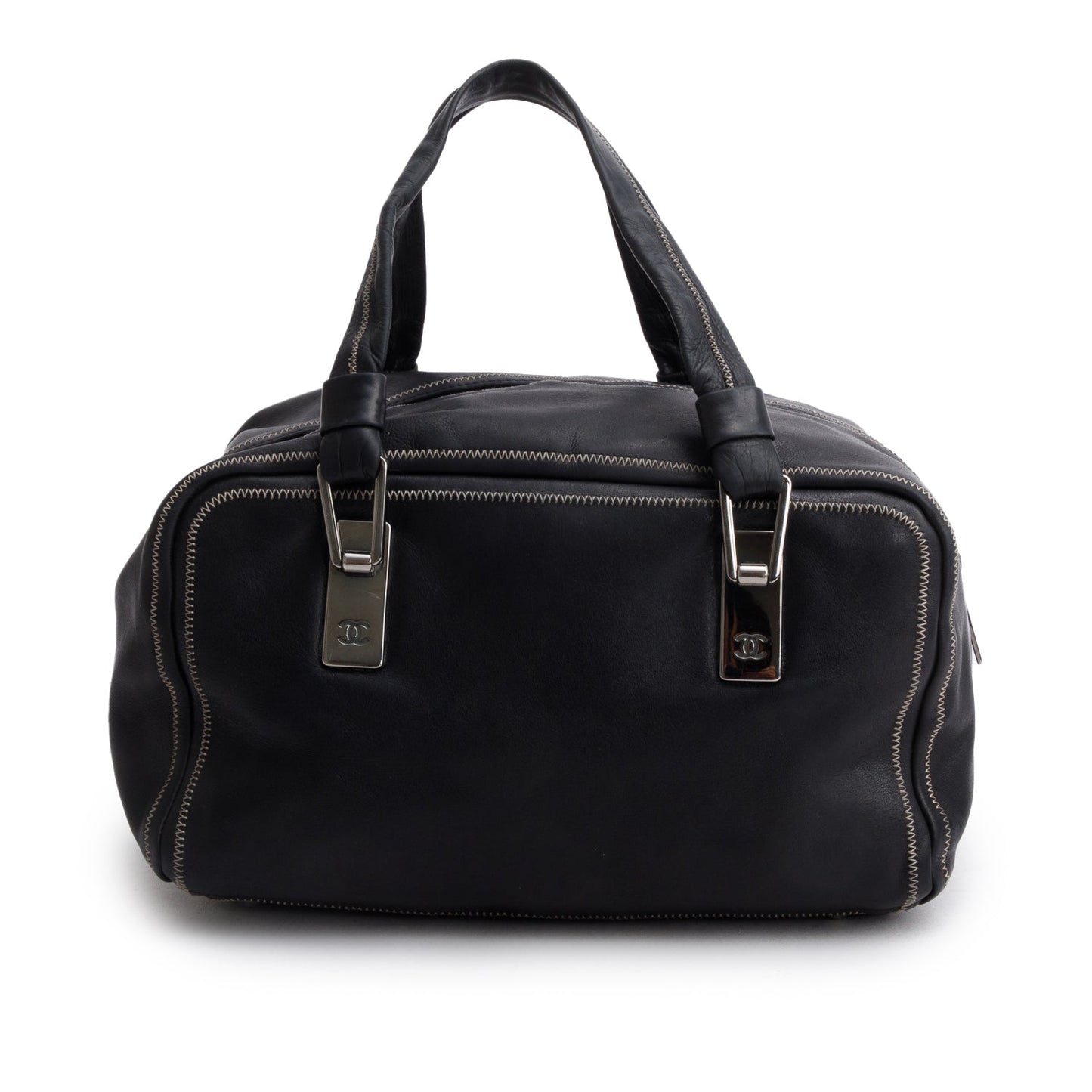 Chanel Black Lambskin Bowler Bag