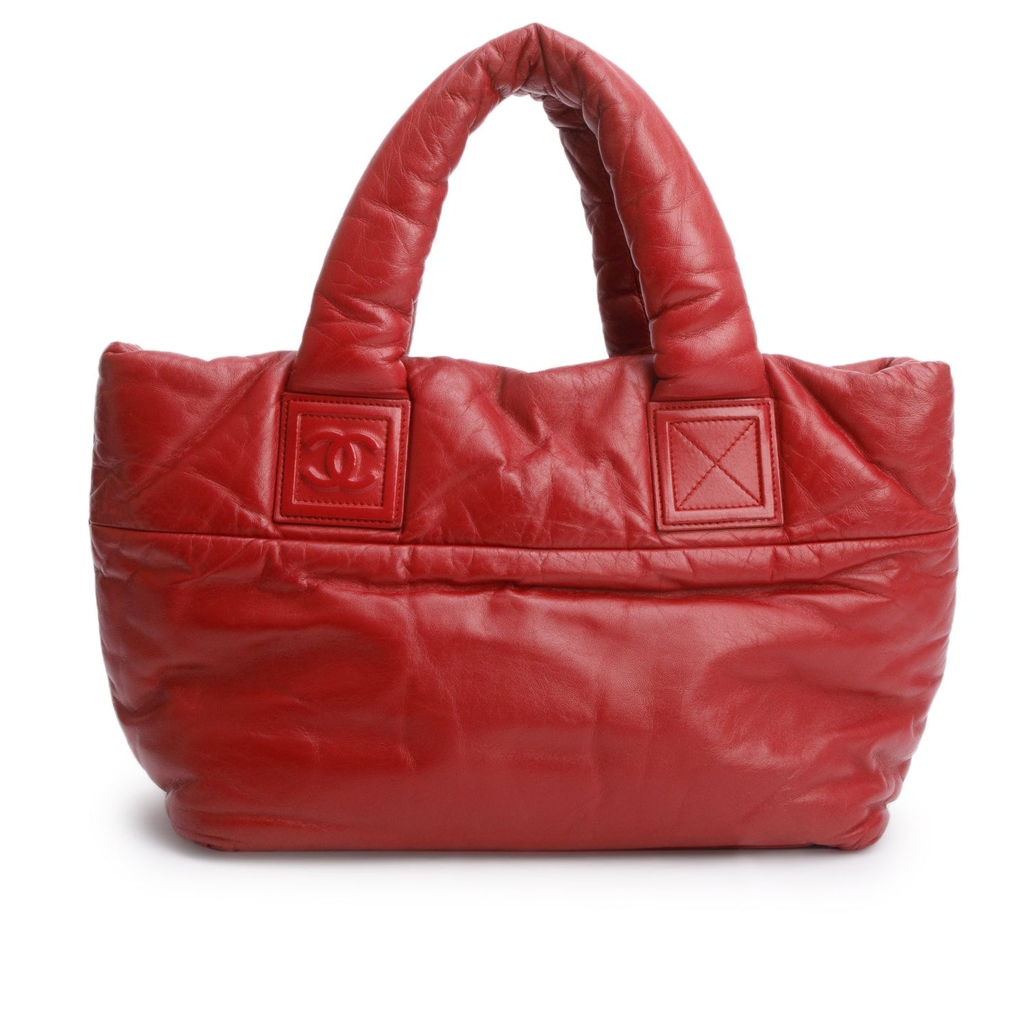 Chanel Red Lambskin Small Coco Cocoon Reversible Tote