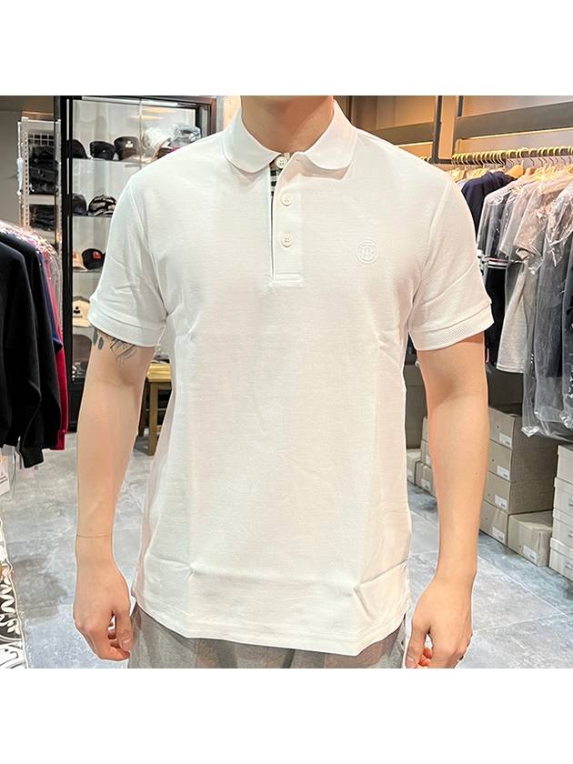 Luxury Burberry Monogram Motif Polo Shirt White