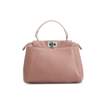 Fendi Pink Nappa Leather Colorblock Mini Peekaboo Iconic Satchel