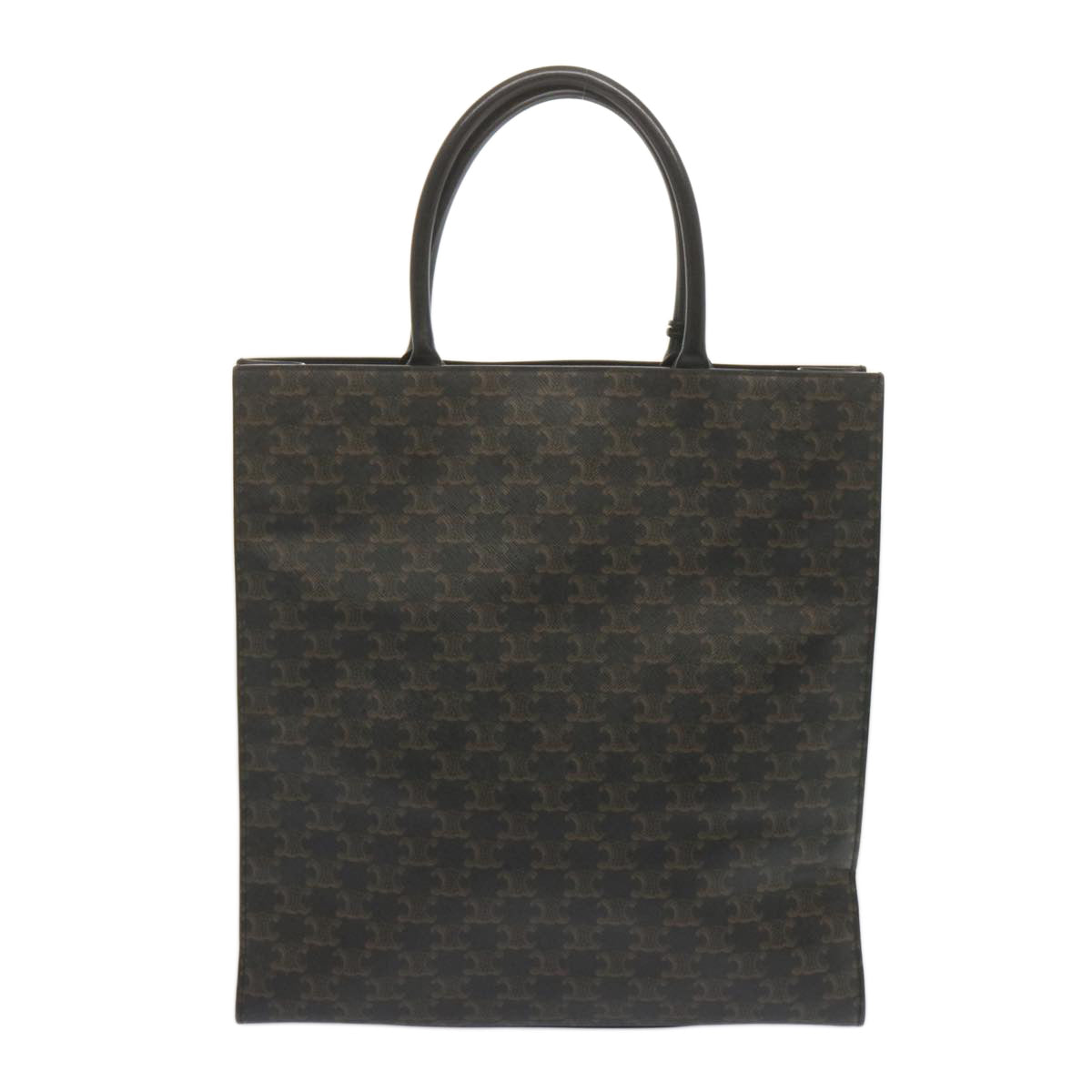 Luxury CELINE Triomphe Vertical Cabas Tote Bag PVC Black 194432  68823A