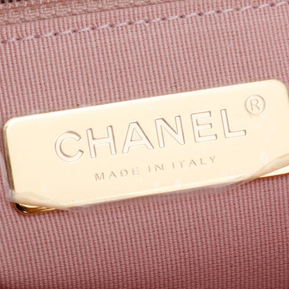 Chanel Pink Quilted Lambskin Leather Medium 19 Flap Bag