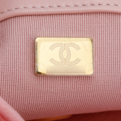 Chanel Pink Quilted Lambskin Leather Medium 19 Flap Bag