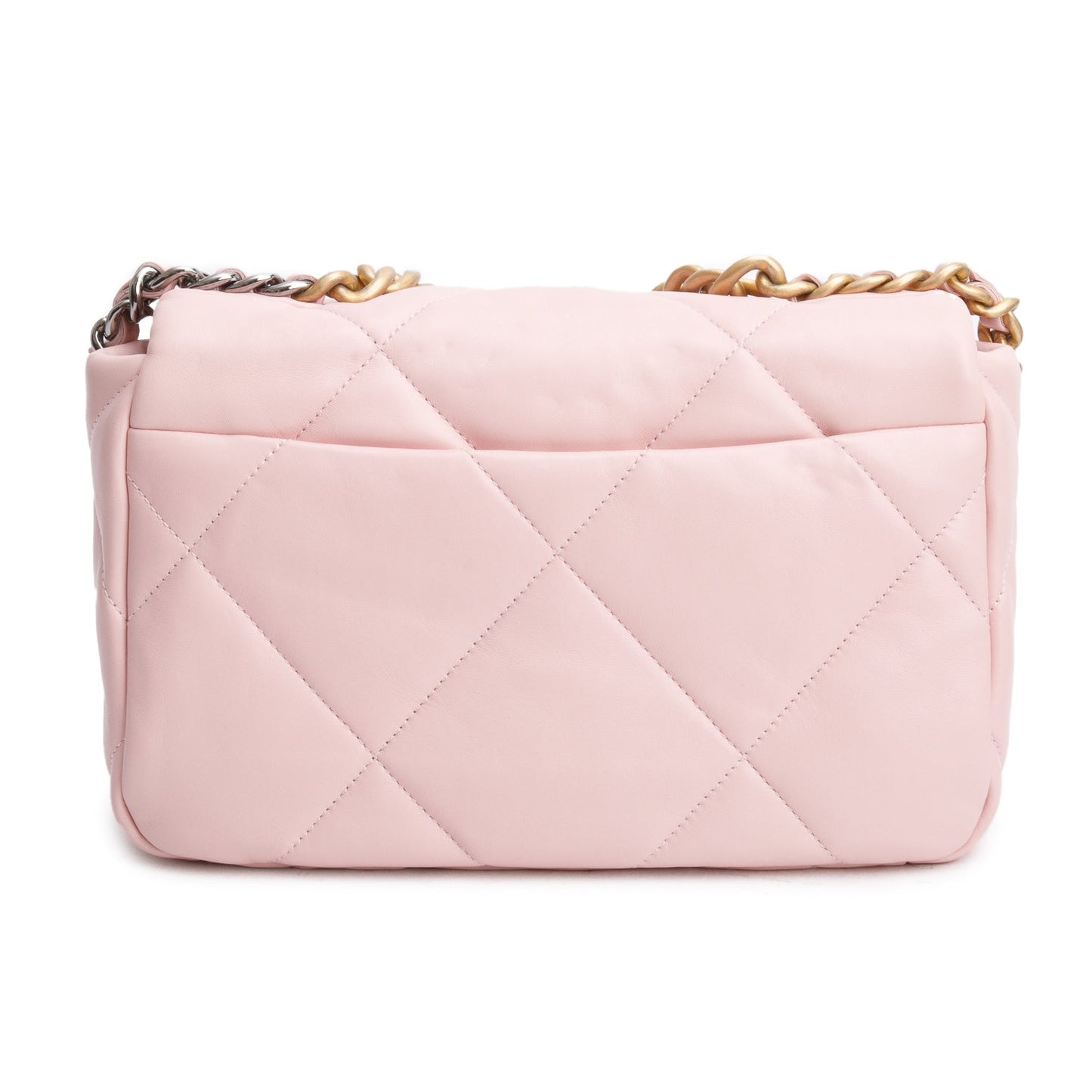 Chanel Pink Quilted Lambskin Leather Medium 19 Flap Bag