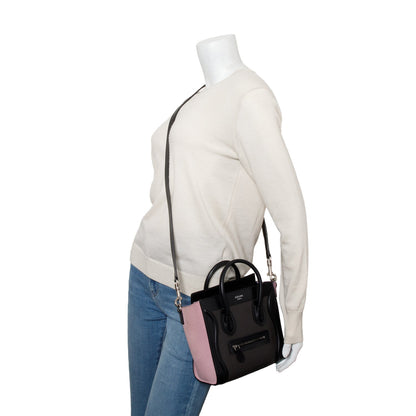 Celine Tri-Color Calfskin Leather Nano Luggage Tote