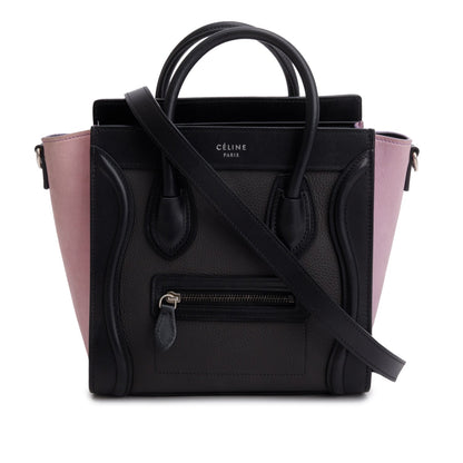 Celine Tri-Color Calfskin Leather Nano Luggage Tote