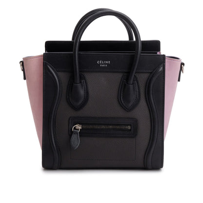 Celine Tri-Color Calfskin Leather Nano Luggage Tote