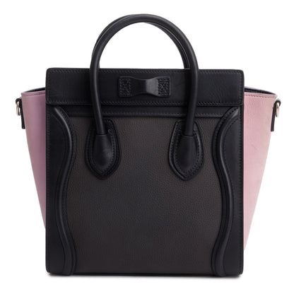 Celine Tri-Color Calfskin Leather Nano Luggage Tote