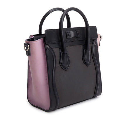 Celine Tri-Color Calfskin Leather Nano Luggage Tote