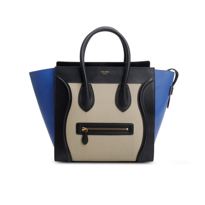 Celine Tri-Color Elephant Calfskin Mini Luggage Tote