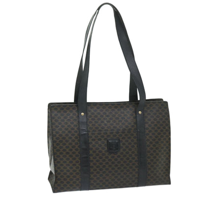Luxury CELINE Macadam Canvas Tote Bag PVC Black Brown  68864