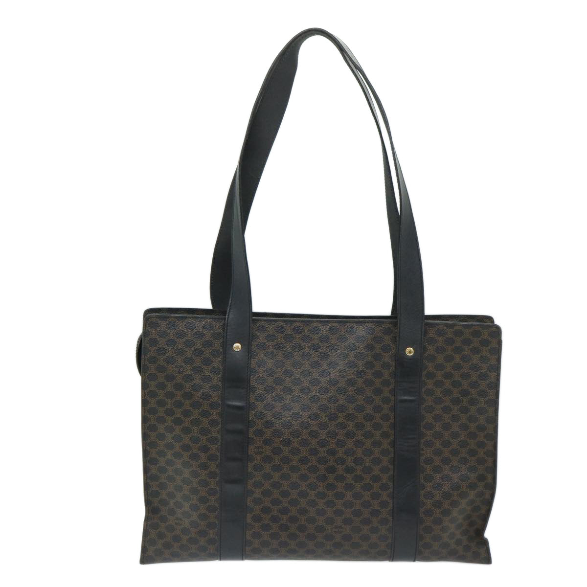Luxury CELINE Macadam Canvas Tote Bag PVC Black Brown  68864