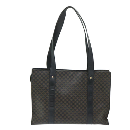 Luxury CELINE Macadam Canvas Tote Bag PVC Black Brown  68864
