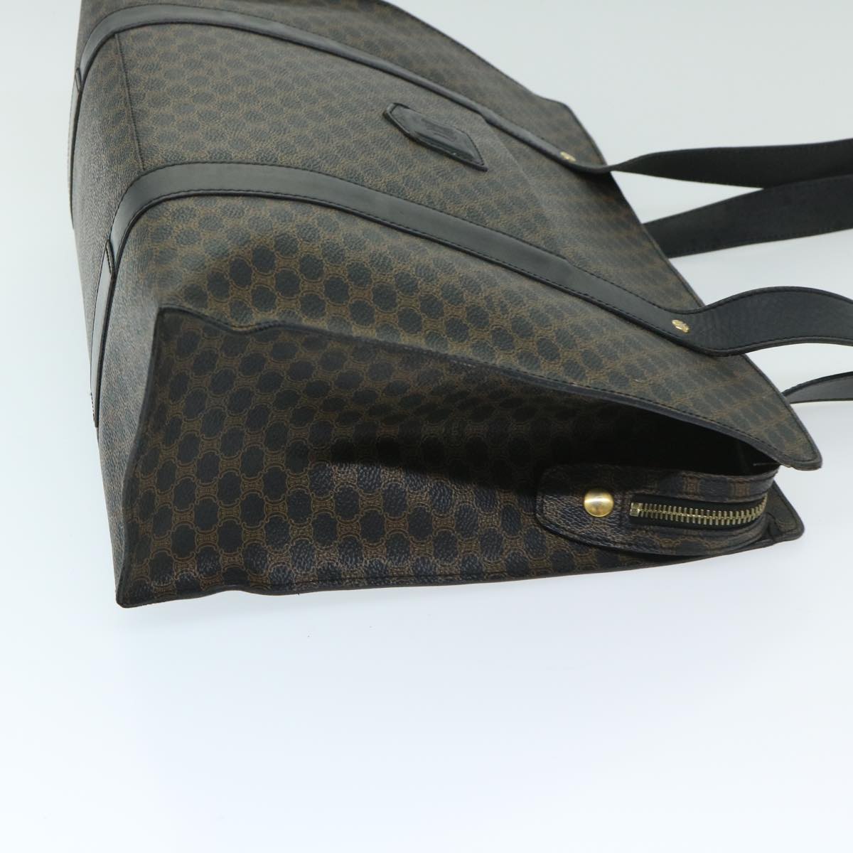 Luxury CELINE Macadam Canvas Tote Bag PVC Black Brown  68864