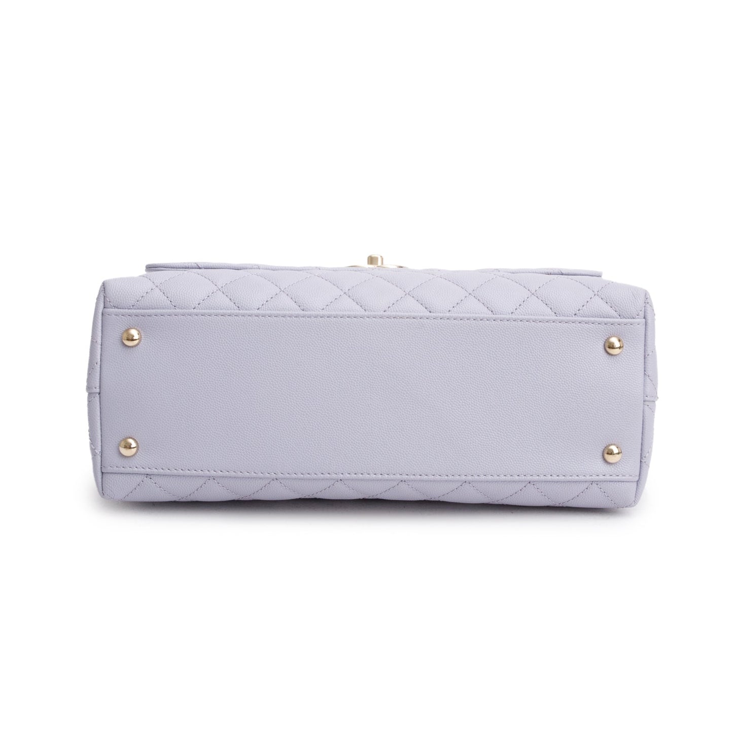 Chanel Purple Caviar Quilted Small Coco Handle Flap