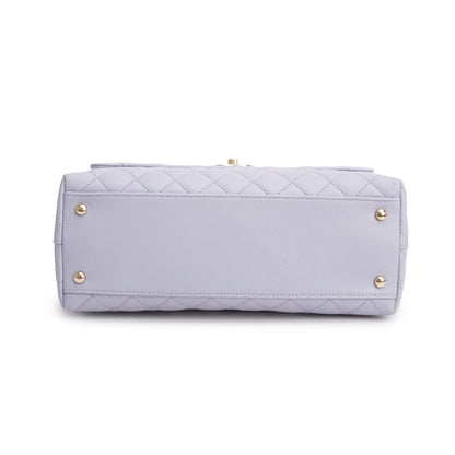 Chanel Purple Caviar Quilted Small Coco Handle Flap